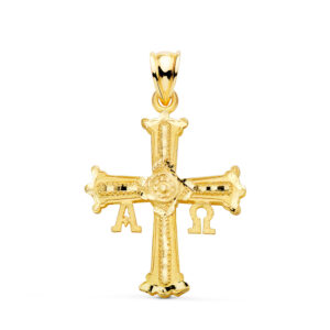 18K CRUZ DE COVADONGA ORO AMARILLO TALLADA 33 X 25 MM
