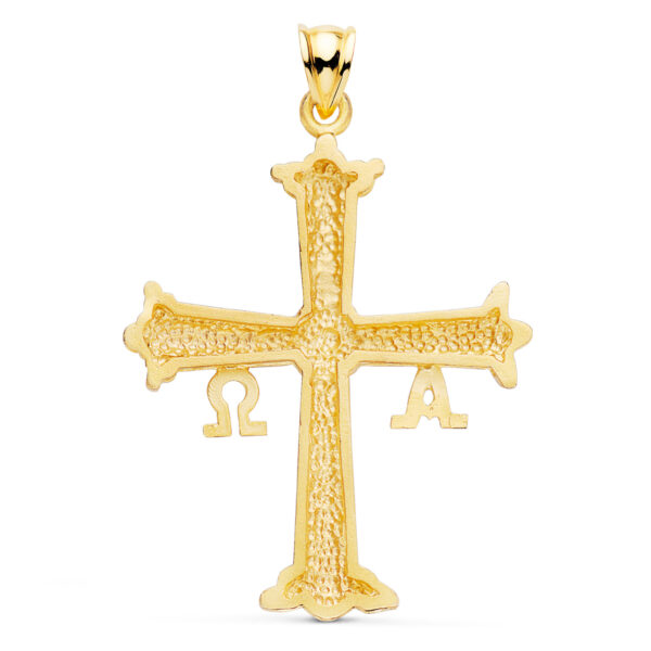 18K CRUZ DE COVADONGA ORO AMARILLO TALLADA 41X31 MM - Imagen 2