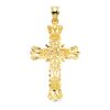 18K CRUZ ORO AMARILLO FILIGRANA BORDES TALLADOS. 44X28 MM