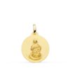 18K MEDALLA ORO AMARILLO VIRGEN INMACULADA MATIZADA LISA 18 MM