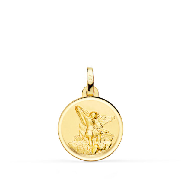 18K MEDALLA ORO AMARILLO SAN MIGUEL BISEL 16 MM