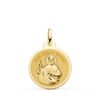 18K MEDALLA ORO AMARILLO SAN JUDAS TADEO EN BRILLO 18 MM