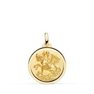 18K MEDALLA ORO AMARILLO SAN JORGE BISEL 18 MM