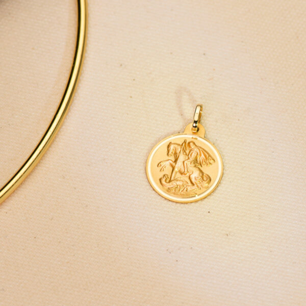 18K MEDALLA ORO AMARILLO SAN JORGE BISEL 20 MM - Imagen 3