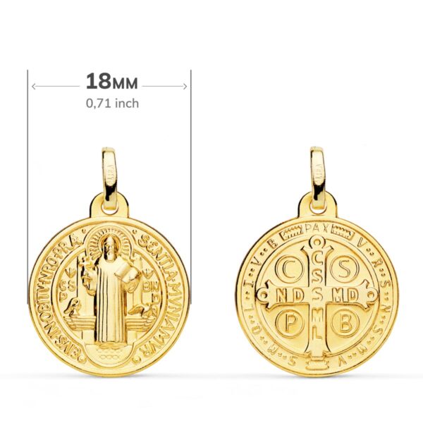 9K ESCAPULARIO ORO AMARILLO ORO AMARILLO SAN BENITO MONJE 18 MM - Imagen 2