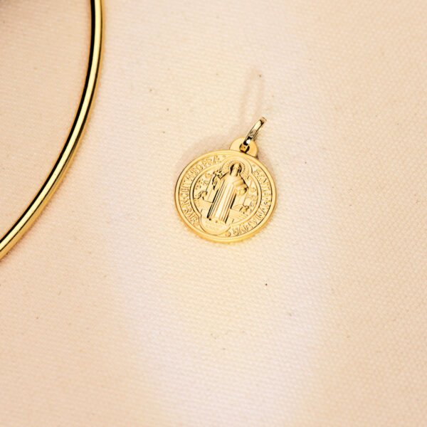 18K ESCAPULARIO ORO AMARILLO SAN BENITO MONJE 20 MM - Imagen 2