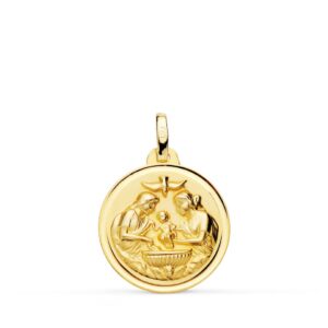 18K MEDALLA ORO AMARILLO NUEVO BAUTISMO BISEL 18 MM