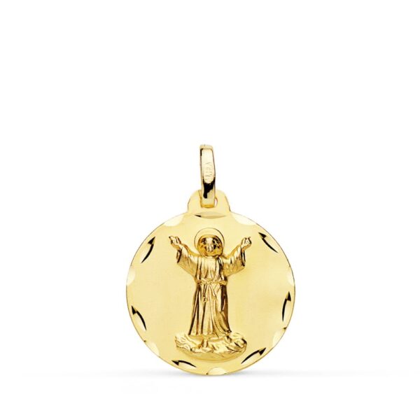 18K MEDALLA ORO AMARILLO DIVINO NIÑO TALLADA ORO AMARILO18 MM