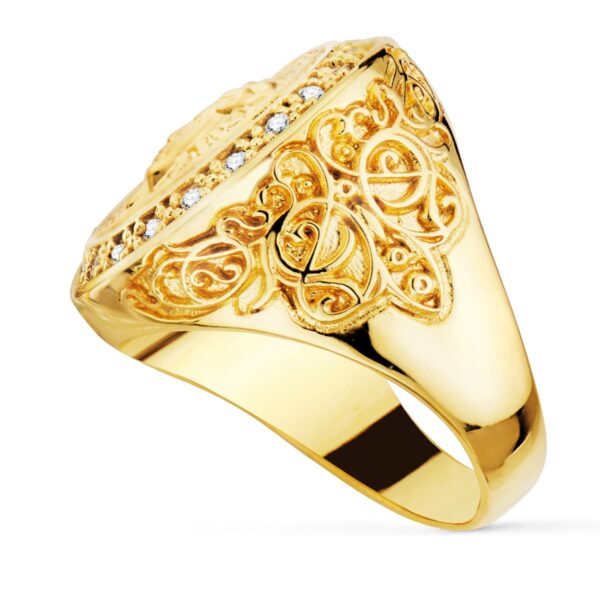 18K SELLO ORO AMARILLO MEDUSA VERSACE MATE 15 MM CON CIRCONITA ANCHO 21 MM - Imagen 2