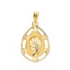9K MEDALLA ORO AMARILLO VIRGEN NIÑA LAGRIMA 23 X 15 MM