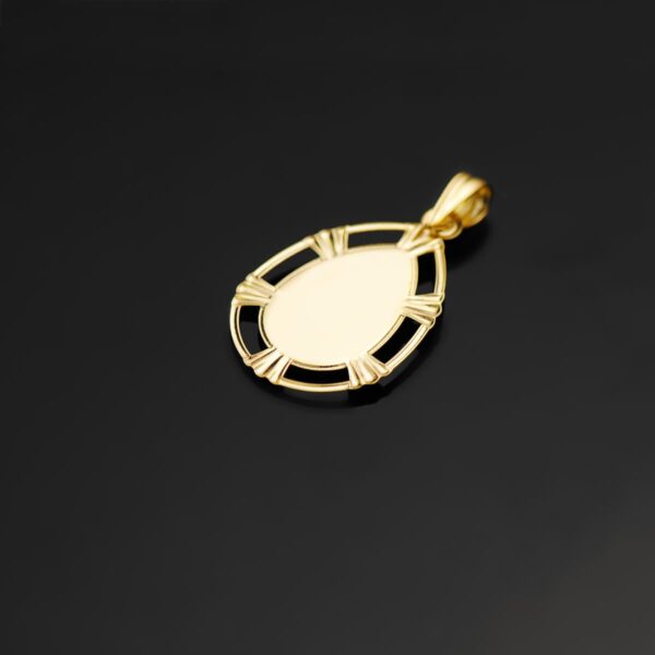 18K MEDALLA ORO AMARILLO VIRGEN NIÑA LAGRIMA 23X15 MM - Imagen 3