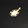 18K MEDALLA ORO AMARILLO VIRGEN NIÑA CERCO CALADO BRILLO FORMA GOTA 23X15 MM - Imagen 3