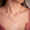 18K MEDALLA ORO AMARILLO ANGEL NIÑO DE LA FLOR 17 MM - Imagen 2