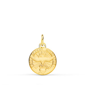 9K MEDALLA ORO AMARILLO ESPIRITU SANTO LATIN MATIZADA 14 MM
