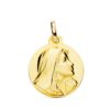18K MEDALLA ORO AMARILLO VIRGEN MARIA REZANDO MATIZADA 18 MM