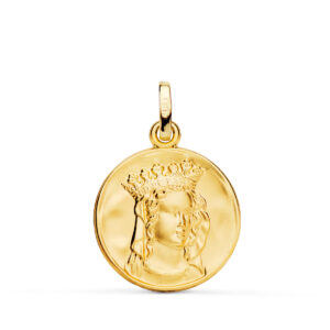 18K MEDALLA ORO AMARILLO NOTRE DAME DE PARIS 20 MM