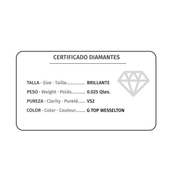 18K SORTIJA ORO ROSA 5 DIAMANTES 0.025 QTS. CUERPO REDONDO 1 MM - Imagen 2