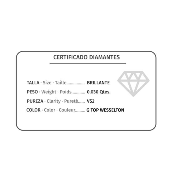 18K SORTIJA ABIERTA ORO ROSA DIAMANTES 0.030QTS. G-VS2. CUERPO REDONDO 1 MM - Imagen 2