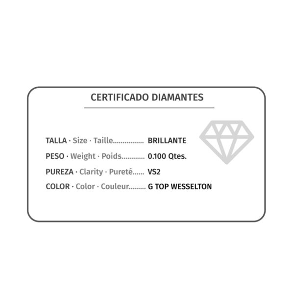 18K PENDIENTES ORO BLANCO CUADRADOS 6 mm DIAMANTES 0,100 QTS. G-VS2. CIERRE PRESION - Imagen 3