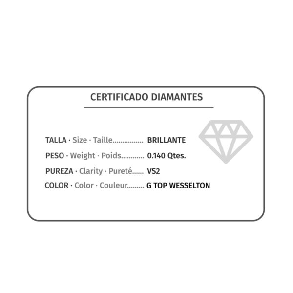 18K PENDIENTES ORO AMARILLO CHATON 6 MM DIAMANTES 2,6 MM 0,140 CTS PRESION - Imagen 3